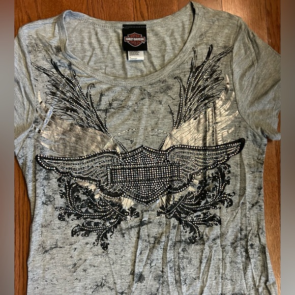 Harley Davidson rhinestone t-shirt dress. Size small - Picture 2 of 7